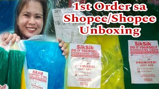 First Order Shopee  Unboxing Shopee Siksik Dishwashing Liquid [upl. by Natanoy]