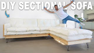 DIY SECTIONAL SOFA  FREE PLANS  MODERN BUILDS [upl. by Naeruat44]