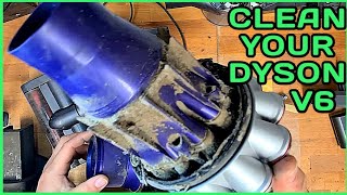 how to clean a DYSON V6 INCLUDING the brush bar [upl. by Lydia]