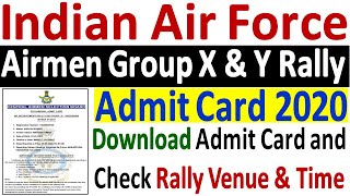 Air Force Recruitment Rally Admit Card 2020 ¦¦ How to Download IAF Airmen Rally Admit Card 2020 [upl. by Raimes656]