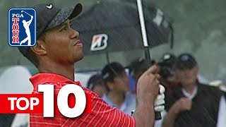 Tiger Woods top10 alltime shots in World Golf Championships [upl. by Bolten]