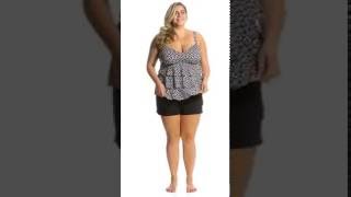 Penbrooke Plus Size Double Diamond Triple Tier Tankini Top  SwimOutletcom [upl. by Nodnal]