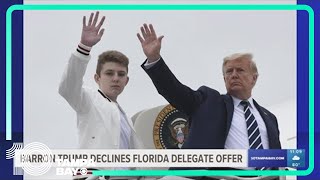 Barron Trump 18 declines offer to become Florida delegate at the Republican convention [upl. by Salomi116]