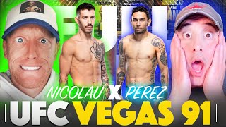 UFC Vegas 91 Nicolau vs Perez FULL CARD Predictions Bets amp DraftKings [upl. by Ahsitniuq152]