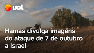 Guerra Israel X Hamas Grupo extremista divulga imagens do ataque de 7 de outubro a Israel [upl. by Latouche]