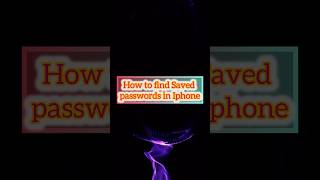 How to find saved passwords in Iphone 2024 iphone mein passwords kaisy dekhain [upl. by Pepe]