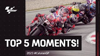 Top 5 MotoGP™ Moments 😮  2023 CatalanGP [upl. by Aisayt]