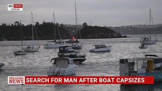 Search for man continues after boat capsizes [upl. by Ojyllek]