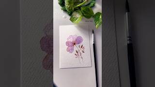 Full Video available💜bookmark tutorial layeredflower shorts watercolor painting art drawing [upl. by Sibie]