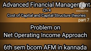 6th sem bcom AFM CH1 Cost of Capital and Capital Structure theories part7 Net Operating Approach [upl. by Einra]