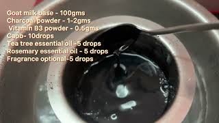 Making of charcoal soapMelt n pouroily skinDIY SOAPsoapmaking organic homemade soap [upl. by Jessee]