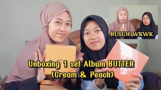 UNBOXING 1 Set Album BTS BUTTER CREAM amp PEACH  Mengheboh dari awal sampe akhir  ARMY [upl. by God]