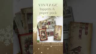 Vintage Christmas crafting card making scrapbooking paper pattern pack  DIY crafting DIY cards [upl. by Petigny]