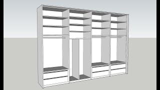 SketchUp designing slide wardrobe for clothesn and guns [upl. by Backler857]