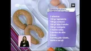 Receita quotCroquetes de alheira com tagliatelle de legumesquot  Praça da Alegria [upl. by Ecneps]