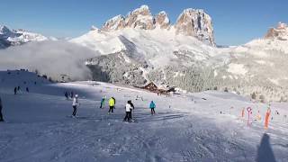 Canazei Belvedere ski area Val di Fassa Dolomiti [upl. by Knowland803]