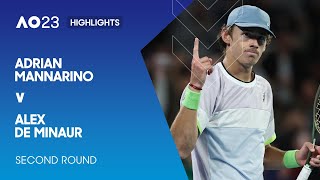 Adrian Mannarino v Alex de Minaur Highlights  Australian Open 2023 Second Round [upl. by Aramas]