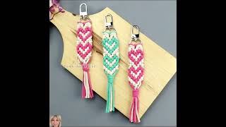 DIY Macrame Keychain Heart Design [upl. by Kendy]