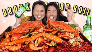 DRUNK SEAFOOD BOIL MUKBANG 먹방 KING CRAB LEGS  SHRIMP  CRAWFISH  CRAB EATING SHOW WITH MICHELLE [upl. by Jaimie428]