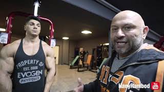 Hany trains Phil Heath and Andrei Deiu with a FST7 Arm workout at FIBO [upl. by Cressida]