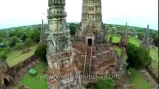 Ayutthaya temples aerial footage Thailand [upl. by Yr]