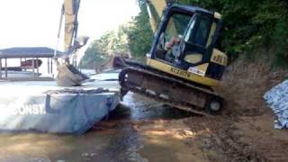 Loading Excavator Onto Barge [upl. by Carlyle]