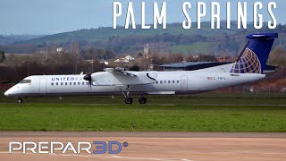 Prepar3D  MJC Dash 8Q400  Landing at Palm Springs  TrackIR [upl. by Webb]