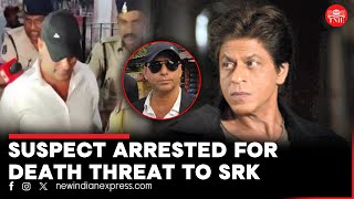 SRK death threat Mumbai police arrest suspect over threatening call to Bollywood superstar [upl. by Inuat705]