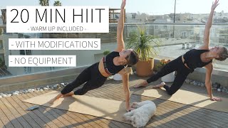 20 MINUTE FULL BODY HIIT  With Modifications Warmup Included No Equipment  Dr LA Thoma Gustin [upl. by Ginger]