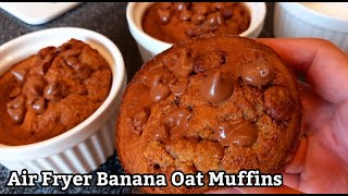 Air Fryer Banana Muffins No Butter No Oil  Oatmeal Banana Muffins in Air Fryer [upl. by Arihaj]