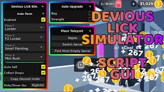 WORKING ROBLOX DEVIOUS LICK SIMULATOR SCRIPT GUI  AUTO FARM amp MORE PASTEBIN [upl. by Retloc]