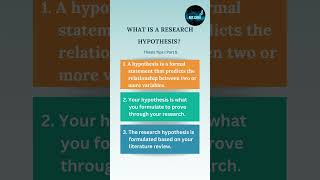 WHAT IS A RESEARCH HYPOTHESIS l THESIS TIPS PART 5 [upl. by Theola]