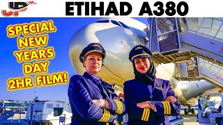 ETIHAD🇦🇪 Airbus A380 Full Cockpit Flight Abu Dhabi to Paris  2 Hour Film [upl. by Eibrik]