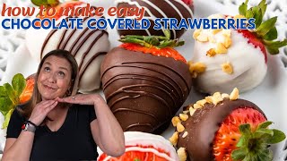 How to make CHOCOLATE COVERED STRAWBERRIES easily [upl. by Anwahsar]