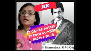 2520 A SPECIAL NUMBER  SRINIVASA RAMANUJAN  AMAZING FACT mathematician srinivasa shorts short [upl. by Giefer]