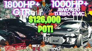 Built GTR vs AWD CIVIC 126000 Pot 💰💰🔥🔥 [upl. by Coreen]