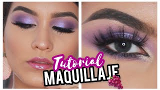 MAQUILLAJE SOFT GLAM EN TONOS LILA Paso a paso  Manuela Giraldo [upl. by Neille]