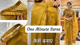 Belt wali Saree kaise banayeReady to wear saree permanent stitch saree [upl. by Levram129]