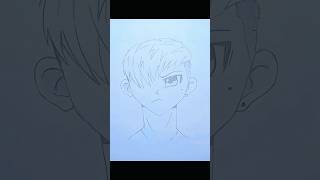 Easy anime sketch  How to draw cool anime character stepbystep [upl. by Arabeila]