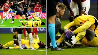 AC Milan goalkeeper Mike Maignan left pitch in tears after injury vs Liverpool [upl. by Nyhagen]