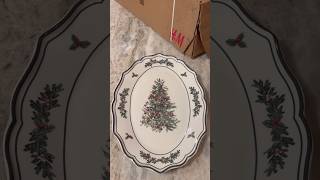 Christmas plates set from hm porcelain christmas festiveplates lespressocup christmasdecor [upl. by Ainollopa]