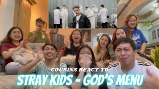 COUSINS REACT TO Stray Kids quot神메뉴quot GODS MENU MV [upl. by Neladgam]