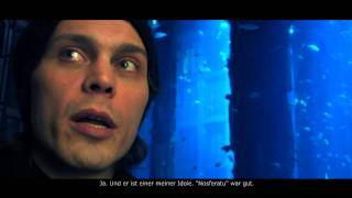 HIM  INTERVIEW  Ville Valo shows his tattoo in front of the AquaDom German subtitles PitCam [upl. by Atinhoj]