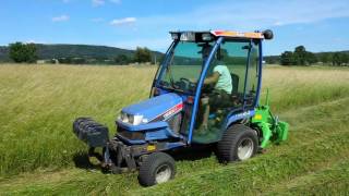 Wiesenmahd mit dem Talex HK135S mini Trommelmähwerk am ISEKI TXG 23 [upl. by Ezri]