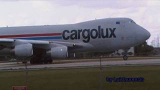 Cargolux 747400F Landing and Takeoff in Miami [upl. by Helge299]