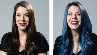 Women Dye Their Hair For The First Time [upl. by Napra]