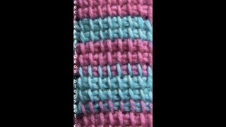 Change Color in Tunisian Crochet [upl. by Barncard]