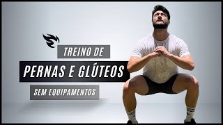 Treino de pernas e gluteos em casa sem equipamento  Hipertrofia e definição intenso [upl. by Gerge]