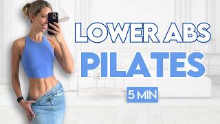 5 min Toned Abs Pilates Lower Belly Activation  At Home Workout [upl. by Dnallor]