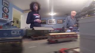 my grandpas train layout tour using a bc rail locomotive HO scale model modeltrains railfanning [upl. by Chally904]